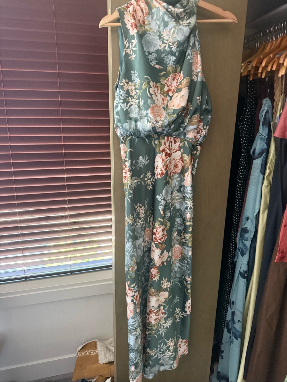 Hello Molly Green Floral Halter Maxi Dress - Picture 3 of 4